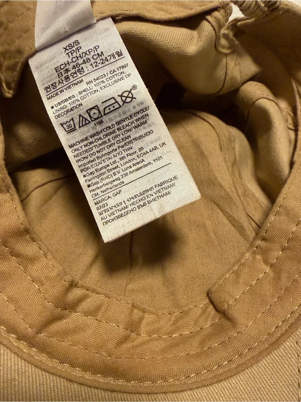 Baby Gap Toddler Khaki Logo Baseball Cap Hat XS/S